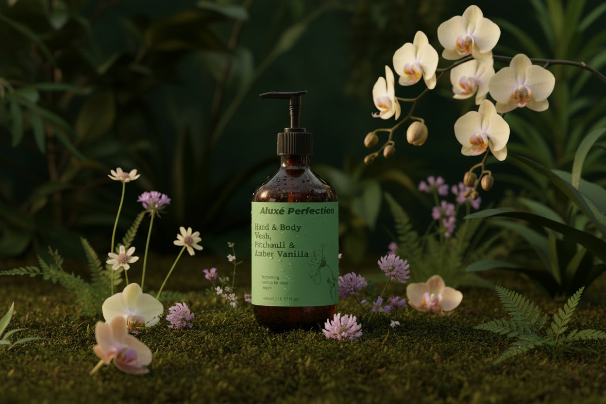 Hand & Body Wash, Patchouli & Amber Vanilla 490 ml / 16.57 fl oz