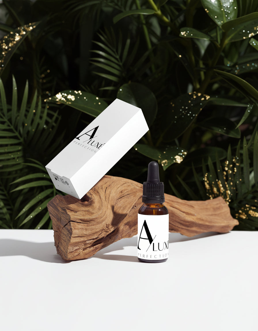 Alum skincare bottle with packaging on a white background