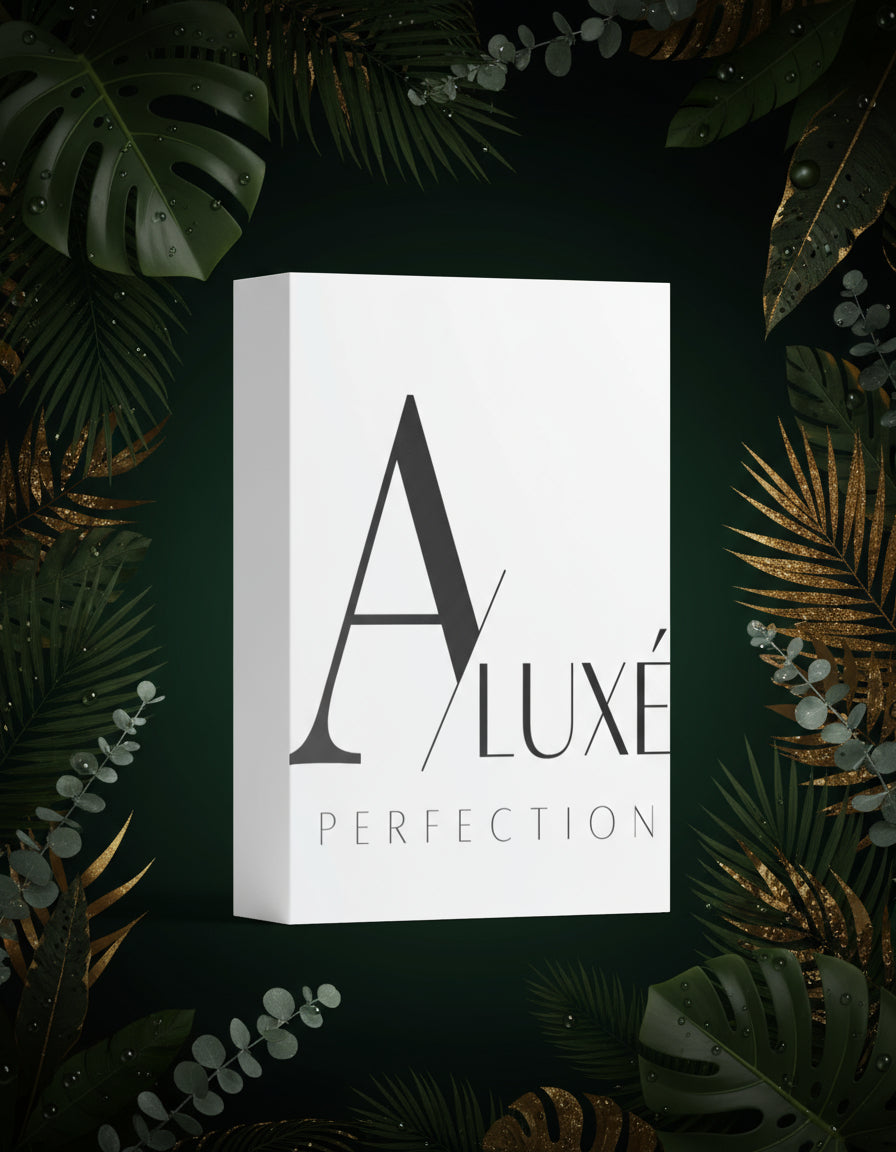 White box with 'A Luxé Perfection' branding on a light gray background