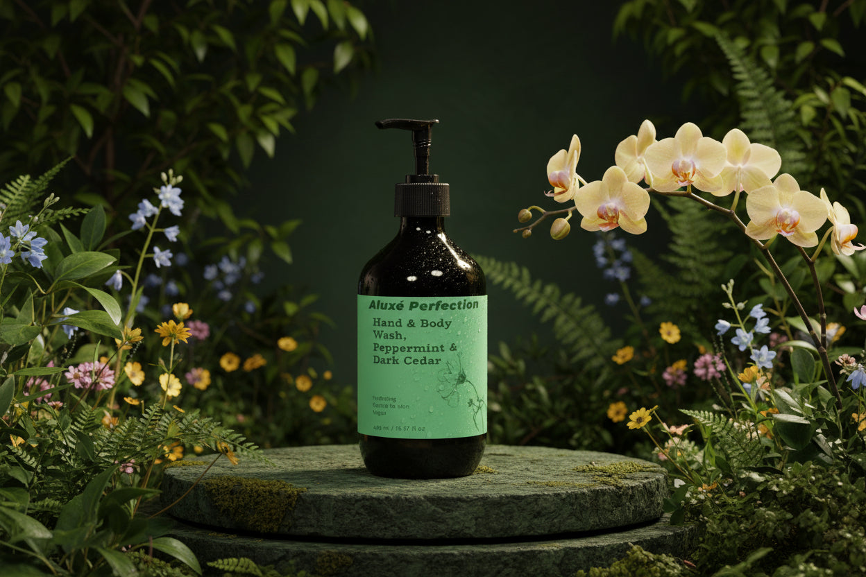 Hand & Body Wash, Peppermint & Dark Cedar 490 ml / 16.57 fl oz
